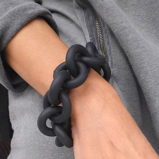 TEEK - Black Chain Rubber Bracelet JEWELRY theteekdotcom   