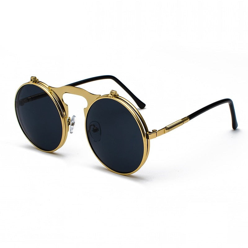 TEEK - Vintage Funk Flip Sunglasses EYEGLASSES theteekdotcom C1GoldBlackGrey  