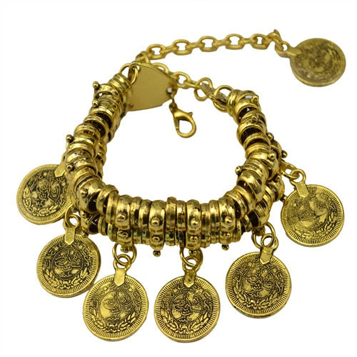 TEEK - Bohemian Vintage Turkish Silver Plated Bracelet JEWELRY theteekdotcom gold  