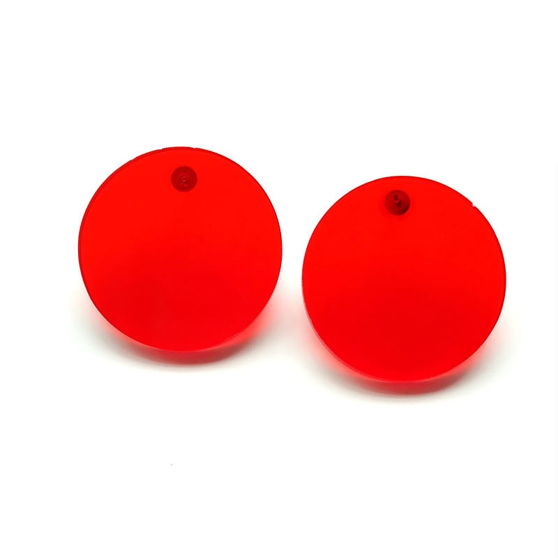TEEK - 1.58in Acrylic Chic Circle Earrings JEWELRY theteekdotcom red  