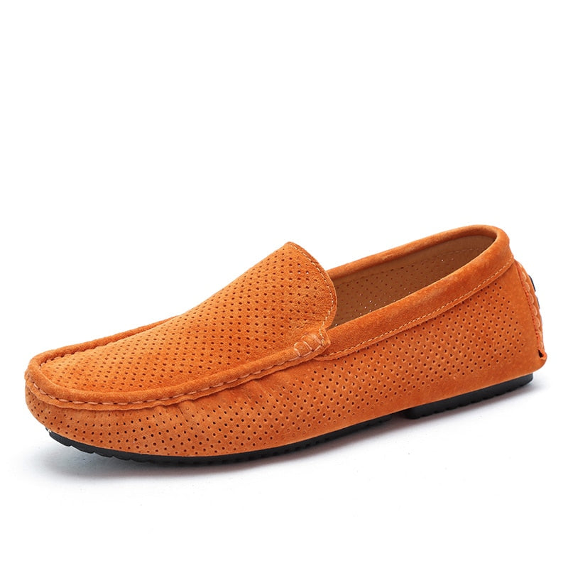 TEEK - Mens Breathable Moccasin Suede Loafers | Various Colors SHOES theteekdotcom Orange 6.5 