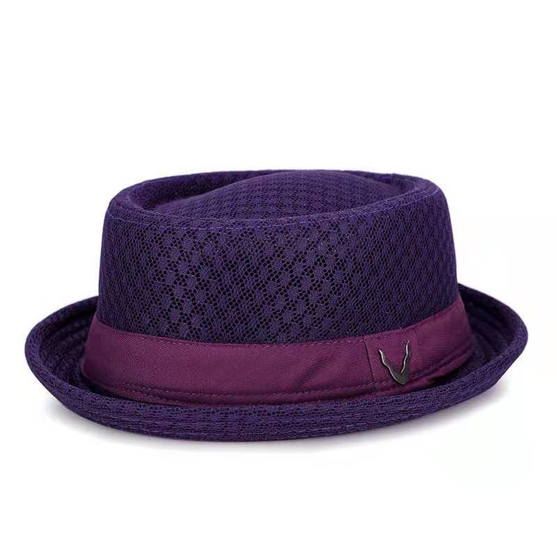 TEEK - England Jazz Mesh Straw Retro Hat | Various Colors HAT theteekdotcom purple M 22.83in 