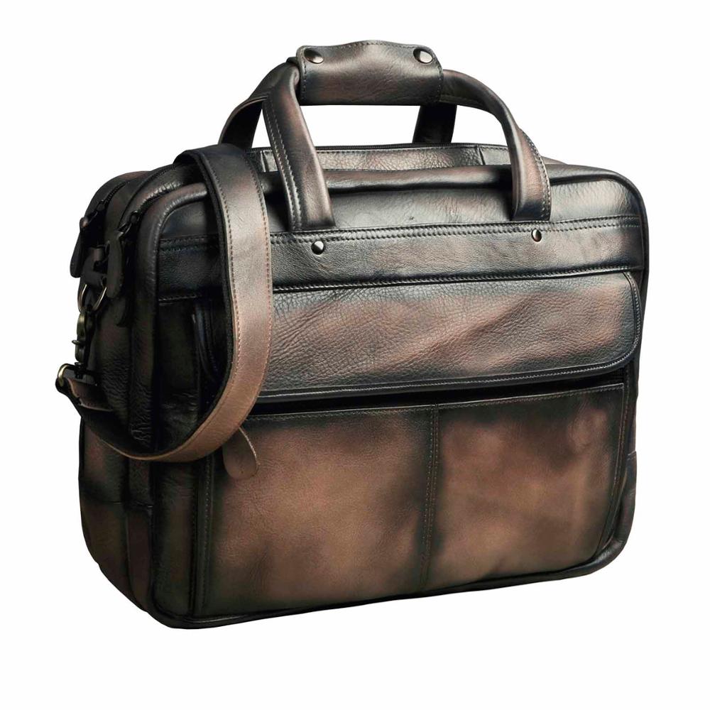 TEEK - Real Leather Antique Style Briefcase BAG theteekdotcom dark brown 2  