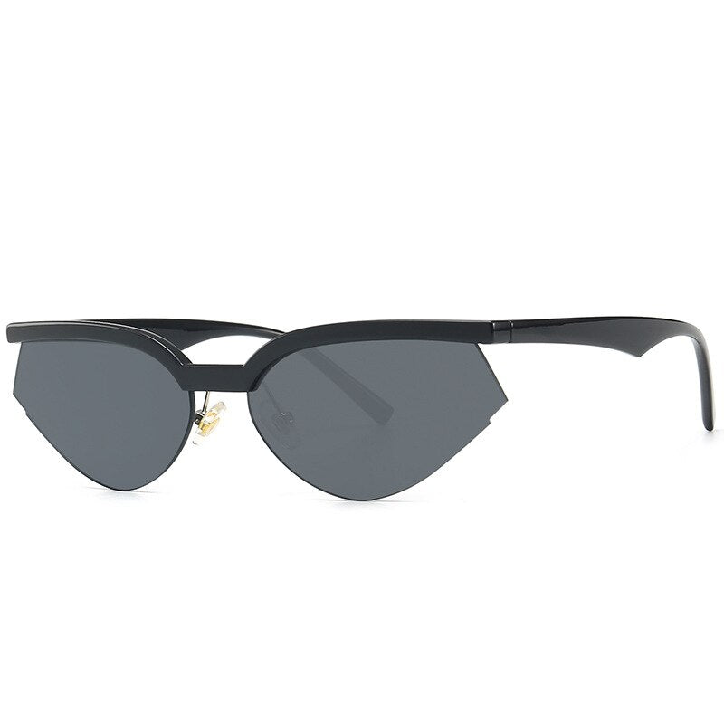 TEEK - Clipped Cat Eye Sunglasses EYEGLASSES theteekdotcom Black Gray  