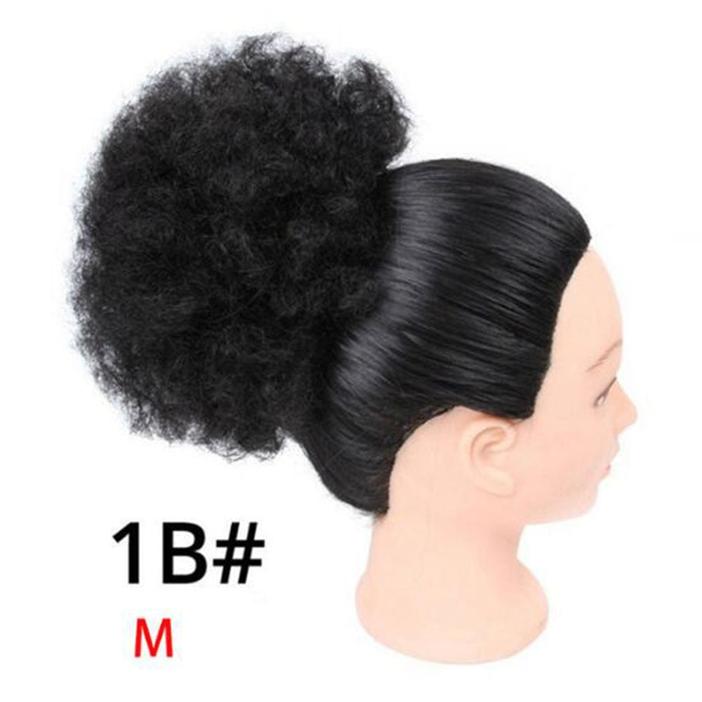 TEEK - Short Afro Puff Synthetic Ponytail Hairpiece HAIR theteekdotcom #1B medium  