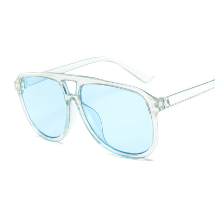 TEEK - Colored Oversized Pilot Sunglasses EYEGLASSES theteekdotcom Blue As shown 