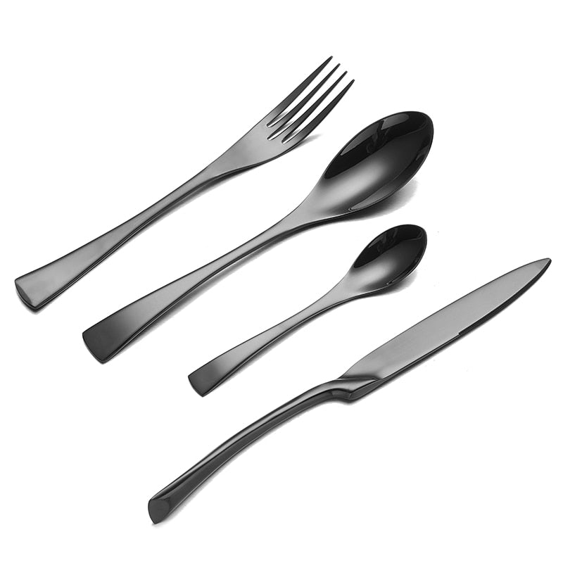 TEEK - Cutlery Stainless Steel Luxury Tableware KITCHEN TOOLS theteekdotcom black  