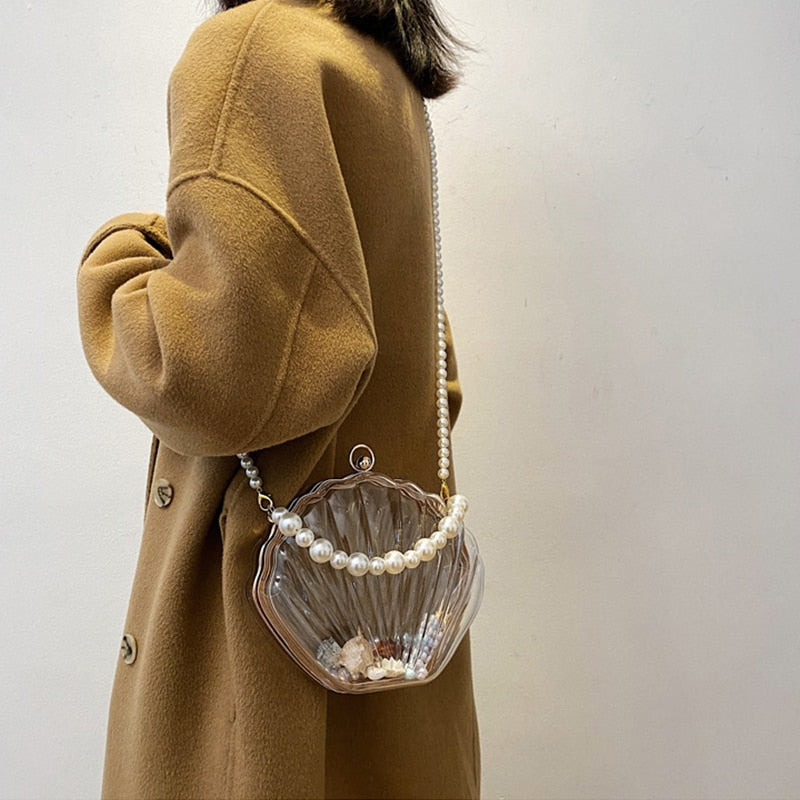TEEK - Transparent Shell Pearl Handbag BAG theteekdotcom   