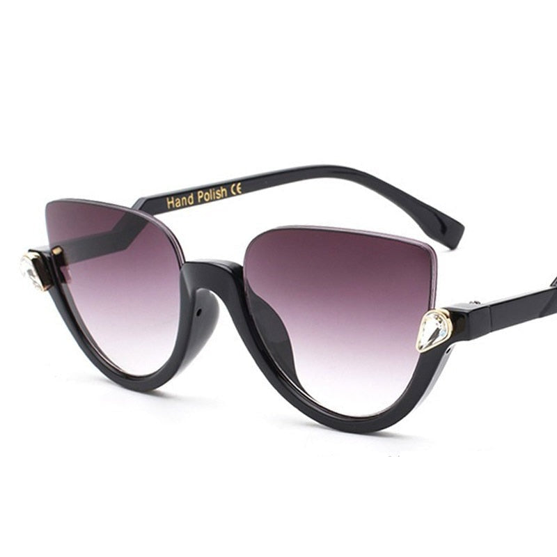 TEEK - Fashion Diamond Cat Eyeglasses EYEGLASSES theteekdotcom E303 black grey  