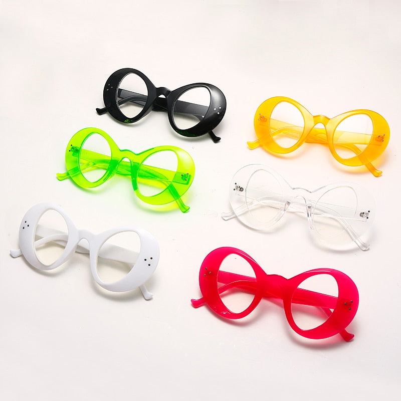 TEEK - Punk Thick Oval Glasses EYEGLASSES theteekdotcom   