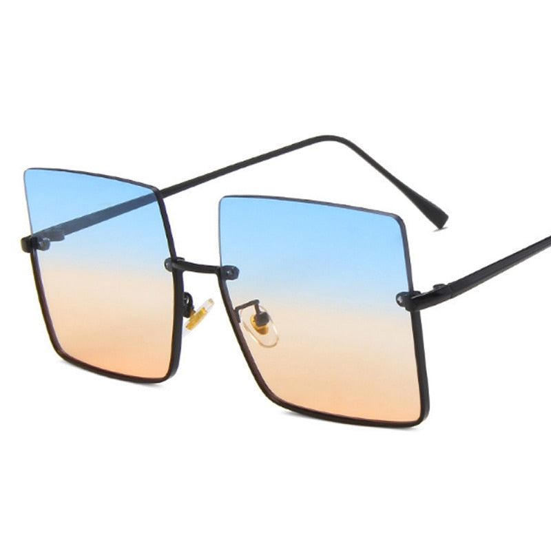 TEEK - Bizzy Boss Bottom Frame Square Sunglasses EYEGLASSES theteekdotcom Blue Brown  