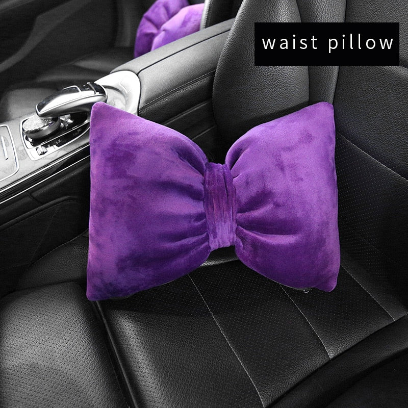 TEEK - Plush Outlined Knot Car Seat Cushions AUTO ACCESSORIES theteekdotcom 1purple waist pillow  