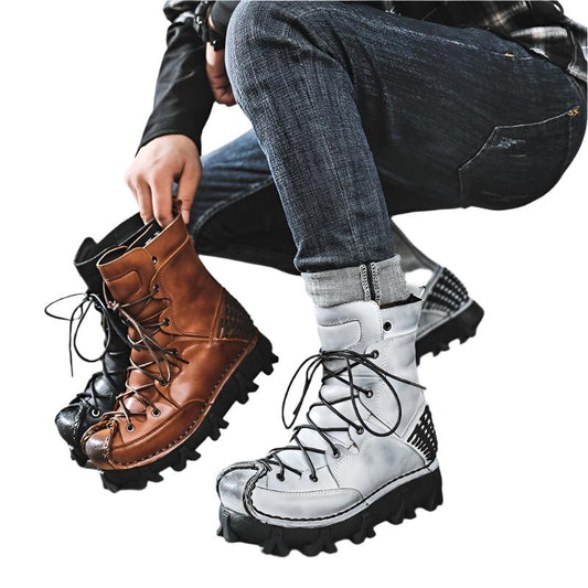 TEEK - Italian Desert Laced Motorcycle Boots SHOES theteekdotcom   