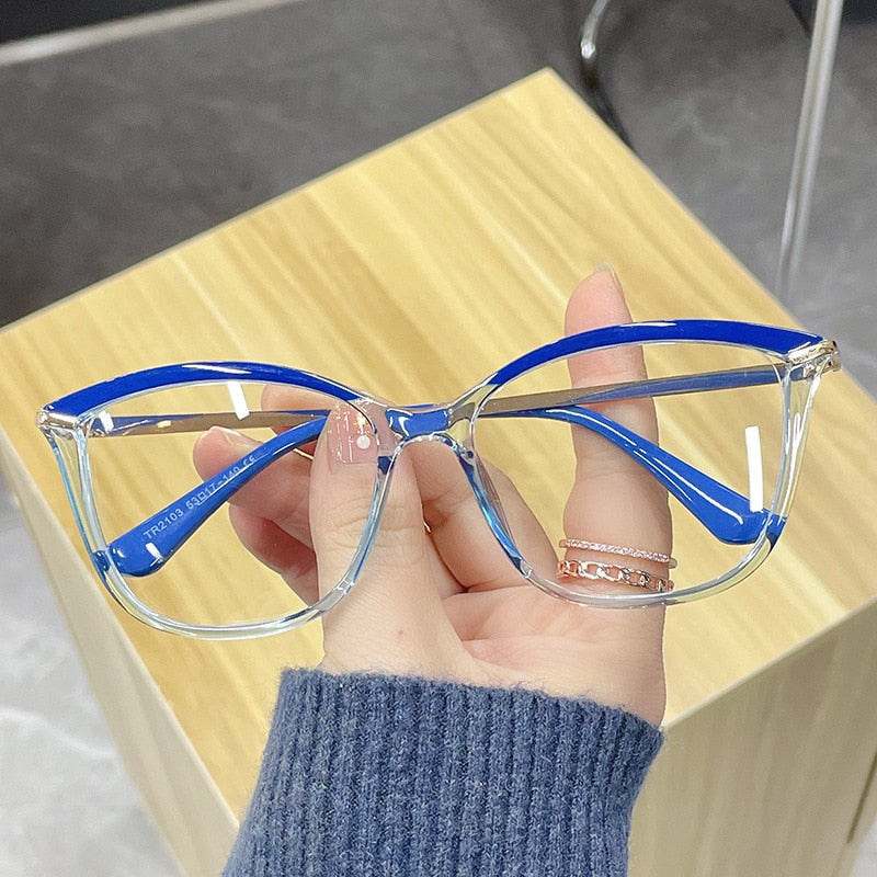 TEEK - Anti-Blue Light Myopia Glasses | Nearsightedness -2.25 to -5 EYEGLASSES theteekdotcom clear blue clear 0/None 