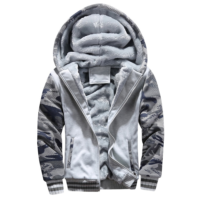 TEEK - Warm Fleece Hooded Jacket JACKET theteekdotcom light grey W03 M 45-55KG 