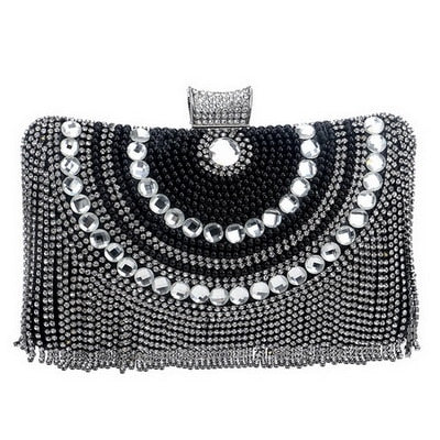 TEEK - Variety of Tassel Bejeweled Evening Bags BAG theteekdotcom YM1074black  
