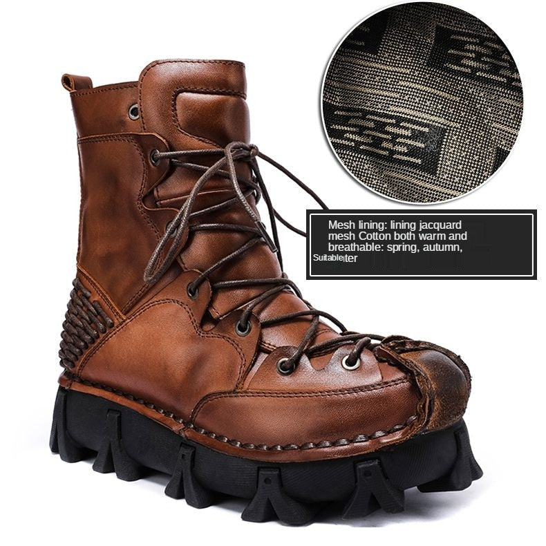 TEEK - Italian Desert Laced Motorcycle Boots SHOES theteekdotcom 2219 Brown cotton 7 Standard: 25-30 days