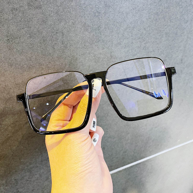 TEEK - Half Frame Square Glasses EYEGLASSES theteekdotcom black black  