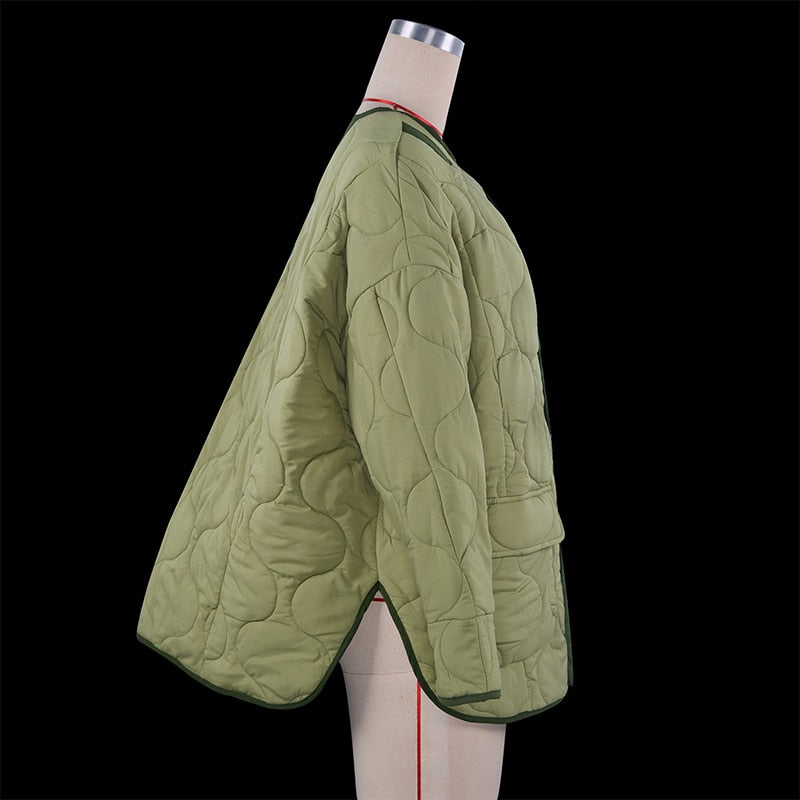 TEEK - Collarless Green Comfort Coat COAT theteekdotcom   