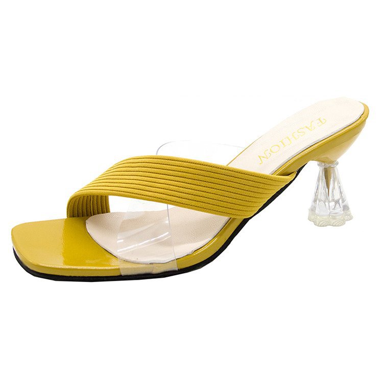 TEEK - Queen Curve Sandals SHOES theteekdotcom Yellow Square 5.5 