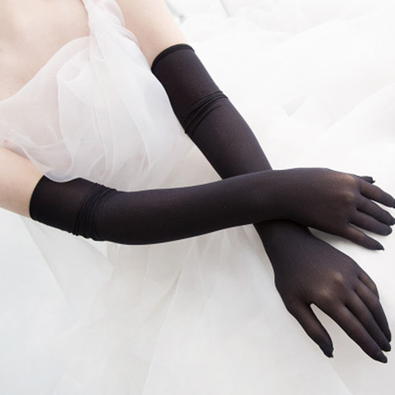 TEEK - Ultra-Thin Long Sheer Gloves GLOVES theteekdotcom Black One Size 