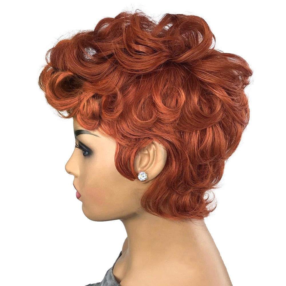 TEEK - Gorgie Ginger Pixie Curl Wig HAIR theteekdotcom Model Length 130% 