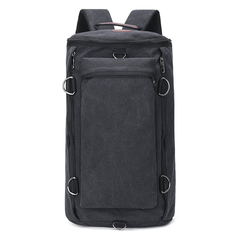 TEEK - Mens Canvas Bucket Backpack BAG theteekdotcom Black 12.60x19.21x11.42in 