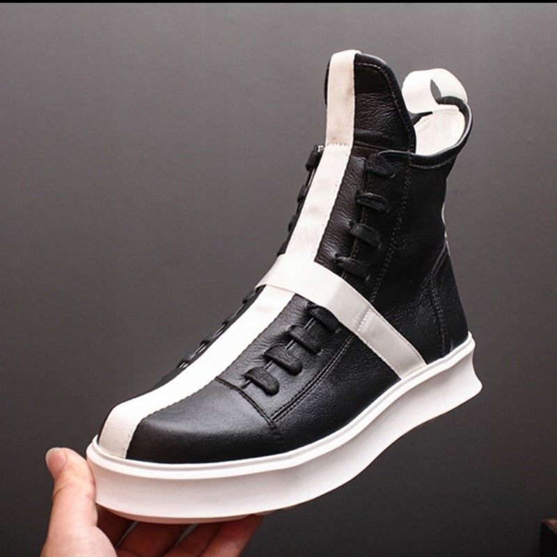 TEEK - Mens Personality Platform High-Top Sneakers SHOES theteekdotcom black 6 