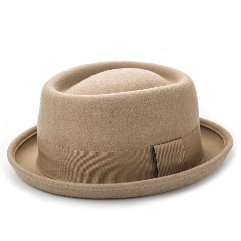 TEEK - Vintage Pie Wool Felt Hat HAT theteekdotcom Camel 22.83-23.62in 