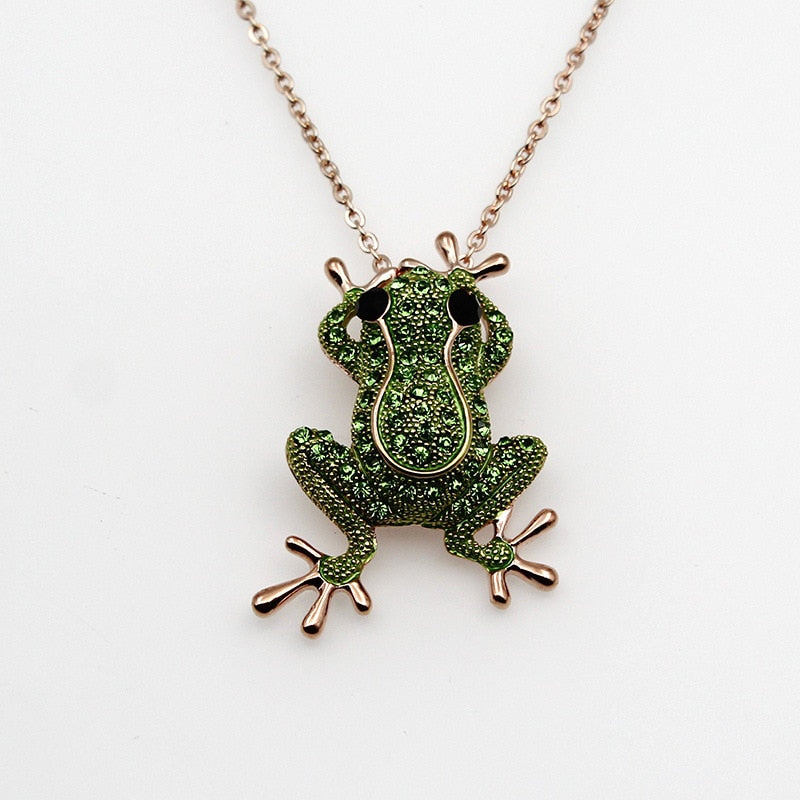 TEEK - Frog Stone Charm Statement Necklaces & Brooches JEWELRY theteekdotcom rose gold necklace  