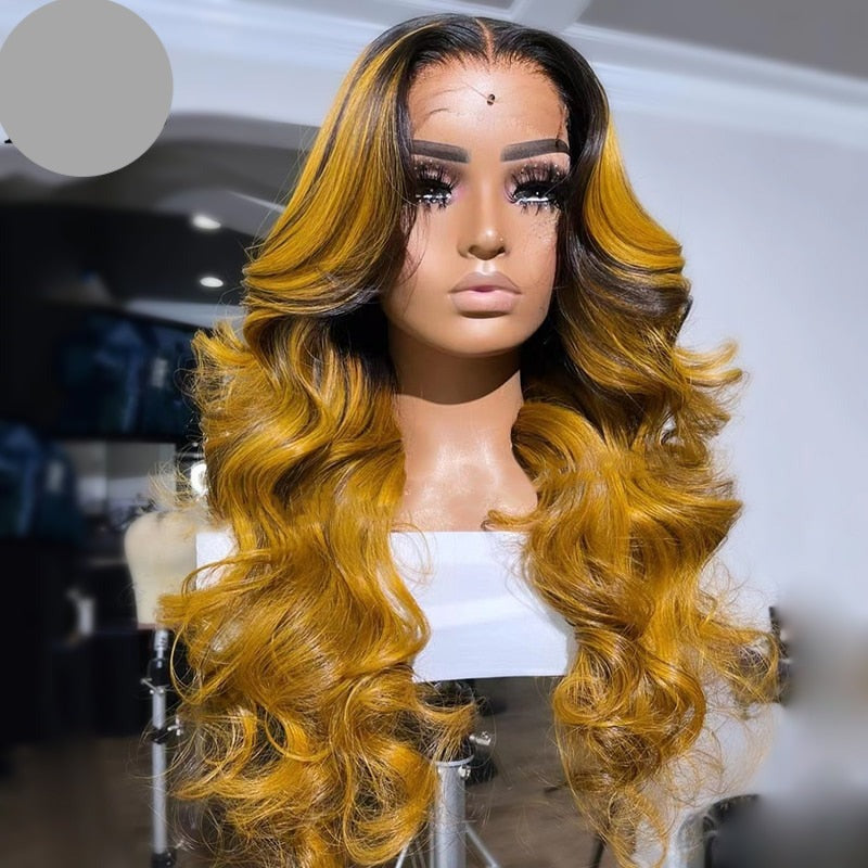 TEEK - Caramel Wave Orange Brown Ombre Wigs | Various Styles HAIR TEEK H Gold Yellow HL 28 inches 13x4 Frontal Wig 150