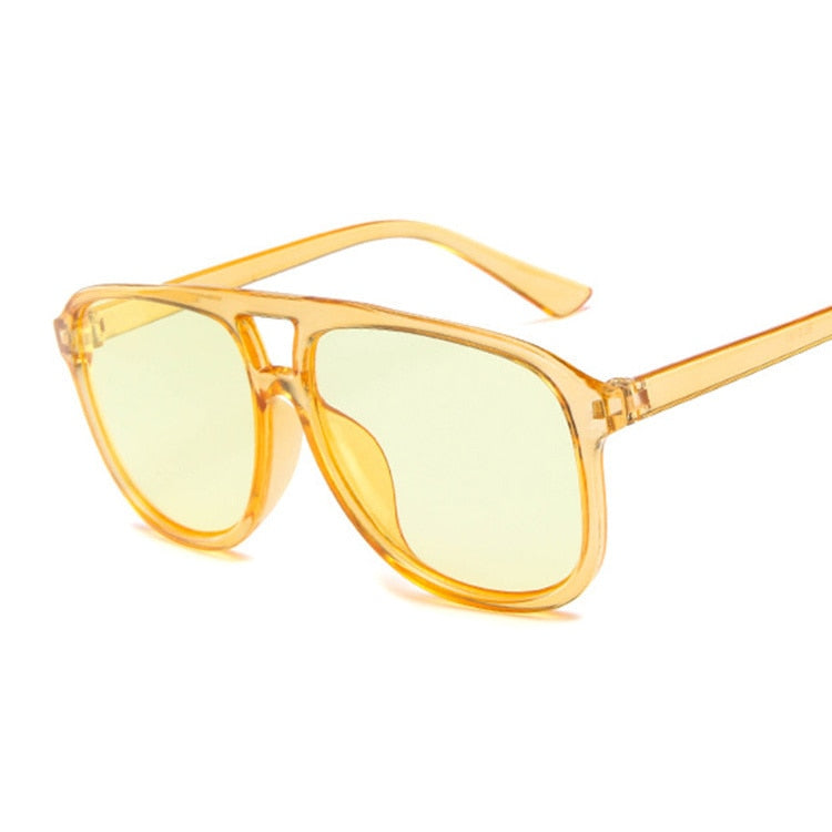 TEEK - Colored Oversized Pilot Sunglasses EYEGLASSES theteekdotcom Yellow As shown 