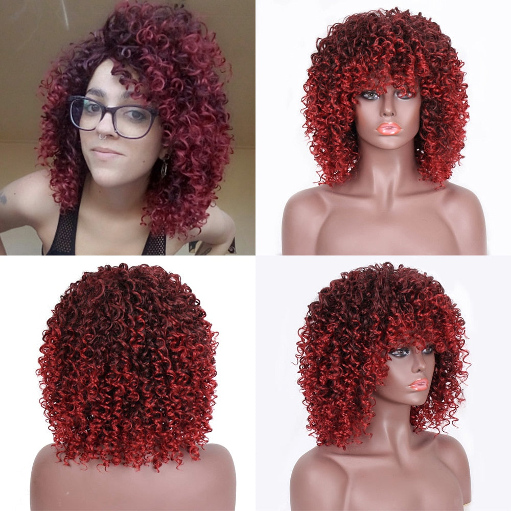 TEEK - 14in Kinky Curly Wig HAIR theteekdotcom T1B-39A 14inches 