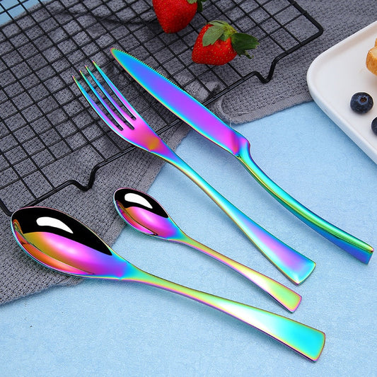 TEEK - Cutlery Stainless Steel Luxury Tableware KITCHEN TOOLS theteekdotcom rainbow  