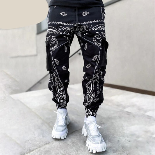 TEEK - Bandana Print Cargo Pants PANTS theteekdotcom Black S 