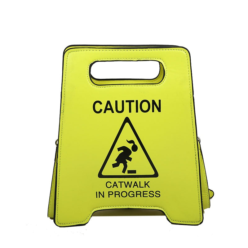 TEEK - Caution Sign Handbag BAG theteekdotcom Yellow  