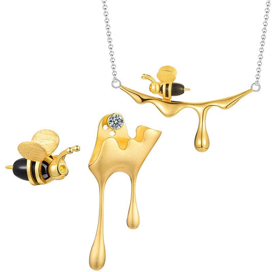 TEEK - Honey Drip Bee Jewelry JEWELRY theteekdotcom Jewelry Set Gold 25-30 days 