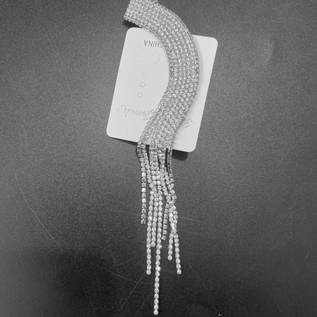 TEEK - Mystic Black Tassel Earring Clip JEWELRY theteekdotcom Silver  