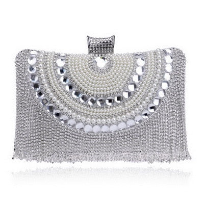 TEEK - Variety of Tassel Bejeweled Evening Bags BAG theteekdotcom YM1074silver  