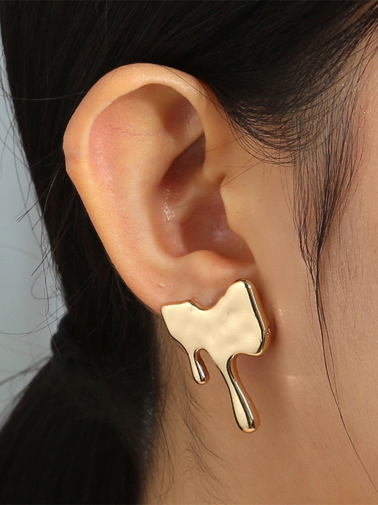 TEEK - Smooth Jigsaw Drip Earrings JEWELRY theteekdotcom   