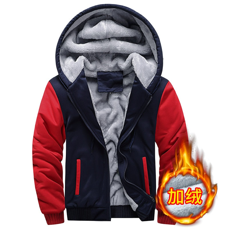 TEEK - Warm Fleece Hooded Jacket JACKET theteekdotcom Red M 45-55KG 