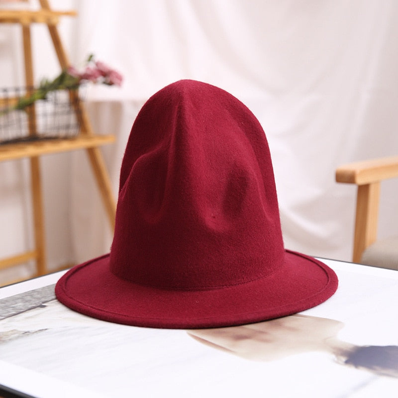 TEEK - Felt Fedora 100% Australia Wool Cap Hat HAT theteekdotcom burgundy M (22.04in-22.83in) 