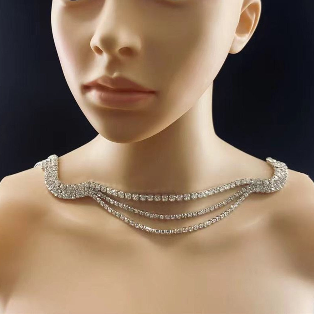 TEEK - Crystal Back Frine Necklace JEWELRY theteekdotcom   