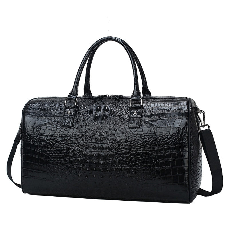 TEEK - 100% Genuine Leather Alli-Texture Duffle Bag BAG theteekdotcom Black  