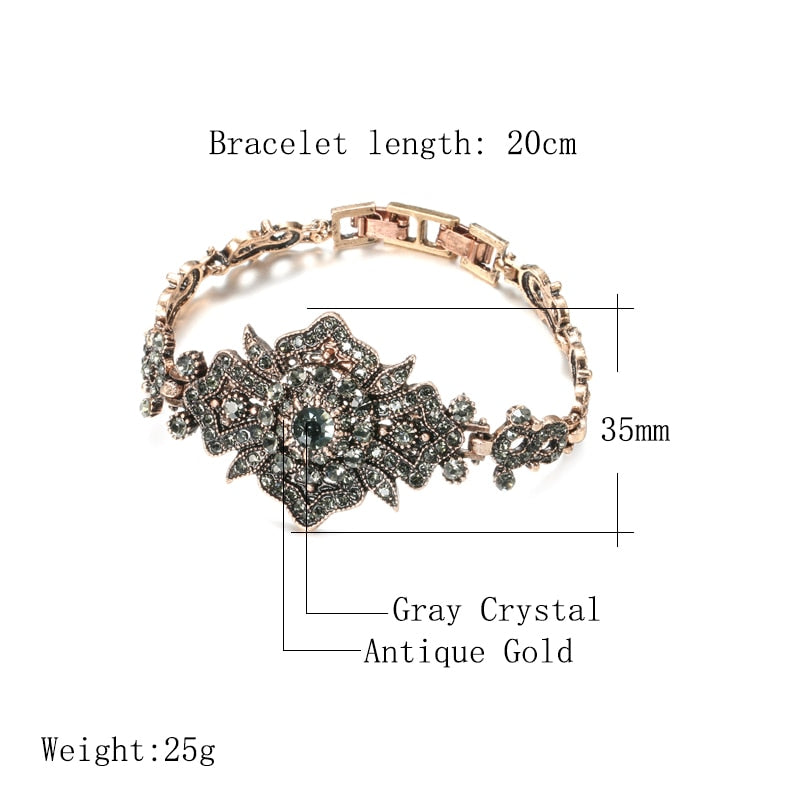 TEEK - Open End Gray Crystal Bracelet JEWELRY theteekdotcom   