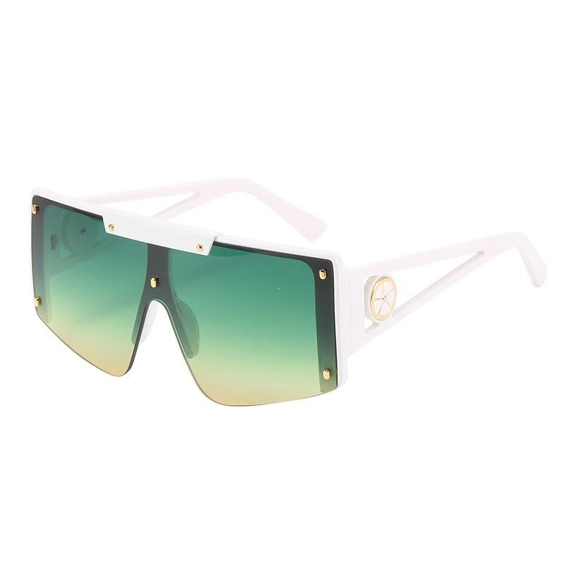 TEEK - Shield Oversize Sunglasses EYEGLASSES theteekdotcom white green  