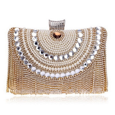 TEEK - Variety of Tassel Bejeweled Evening Bags BAG theteekdotcom YM1074gold  