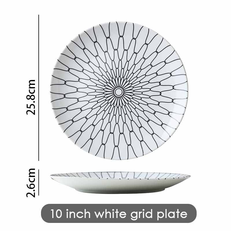TEEK - Designed Line Dinner Plate Set HOME DECOR theteekdotcom White2 6 Inches 
