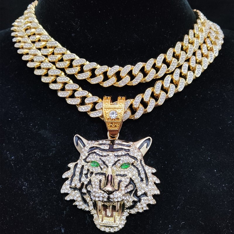 TEEK - Tiger Pendant Cuban Necklace JEWELRY theteekdotcom   