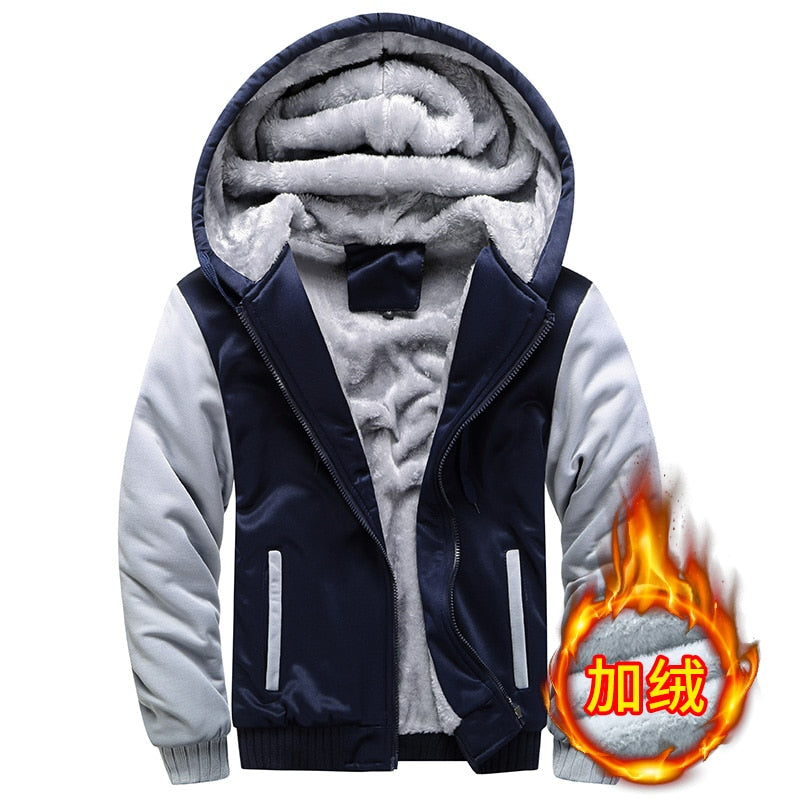 TEEK - Warm Fleece Hooded Jacket JACKET theteekdotcom Blue M 45-55KG 